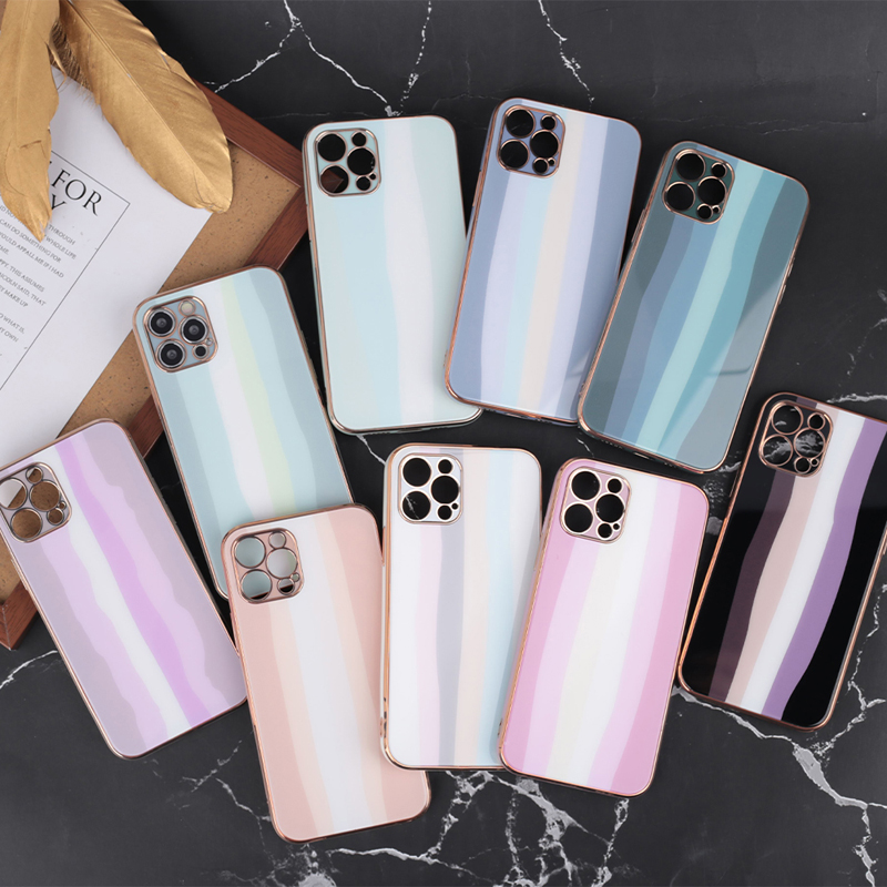 Luxury Colorful 6D Electroplated Plating Silicone Frame Cases Camera Len Protective Gradient Rainbow Tempered Glass Cover For iPhone 12 Mini 11 Pro Max XR XS X, Mix colors
Luxury Colorful 6D Electroplated Plating Silicone Frame Cases Camera Len Protective Gradient Rainbow Tempered Glass Cover For iPhone 12 Mini 11 Pro Max XR XS X, Mix colors