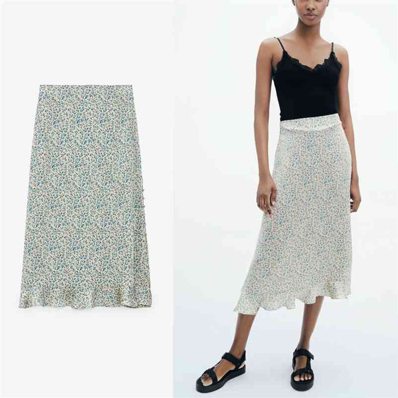 Elegant Floral Print Midi Skirt Women High Waist Ruffle Summer Skirts Chic Back Zip Female Cottagecore Vintage 210518, As picture
Elegant Floral Print Midi Skirt Women High Waist Ruffle Summer Skirts Chic Back Zip Female Cottagecore Vintage 210518, As picture