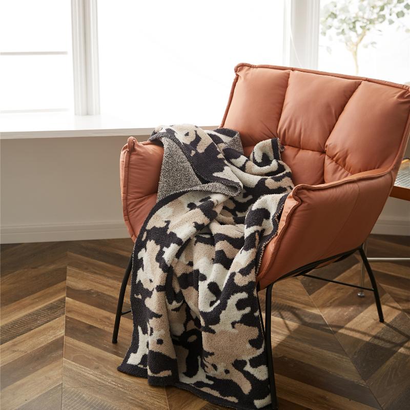 130x160cm Camouflage Knitted Throw Blanket Cozy Microfiber Delicate Crochet Wearable Fluffy Office Sofa Bed Fleece Plaid Blankets