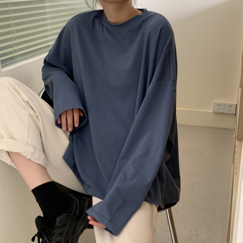 Stylish Women Slim Female Gentle Basic Split Tops All Match Cotton Chic Office Lady High Street T-Shirts 210421