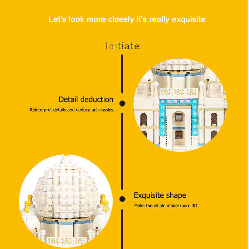 1505pcs City Architecture Building Blocks Citys Architecture Land marks Taj Mahal Palace Bricks 3D Model Toys For Kids Gifts Y220214