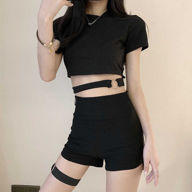 Gothic Style Plaid Irregular Skirt Asymmetrical High Waist Pleated Mini Female Punk Skirt 210621