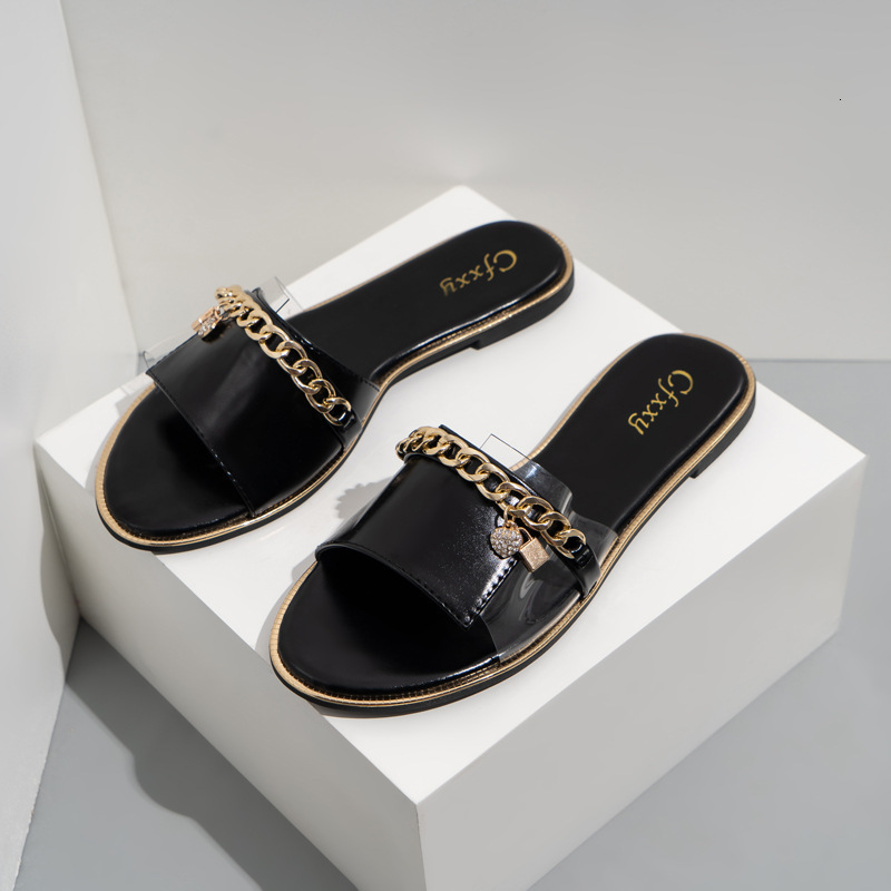 sandals current summer women's sandals transparent strass flat bottom chain slippers for outdoor use 97q5, Black
sandals current summer women's sandals transparent strass flat bottom chain slippers for outdoor use 97q5, Black