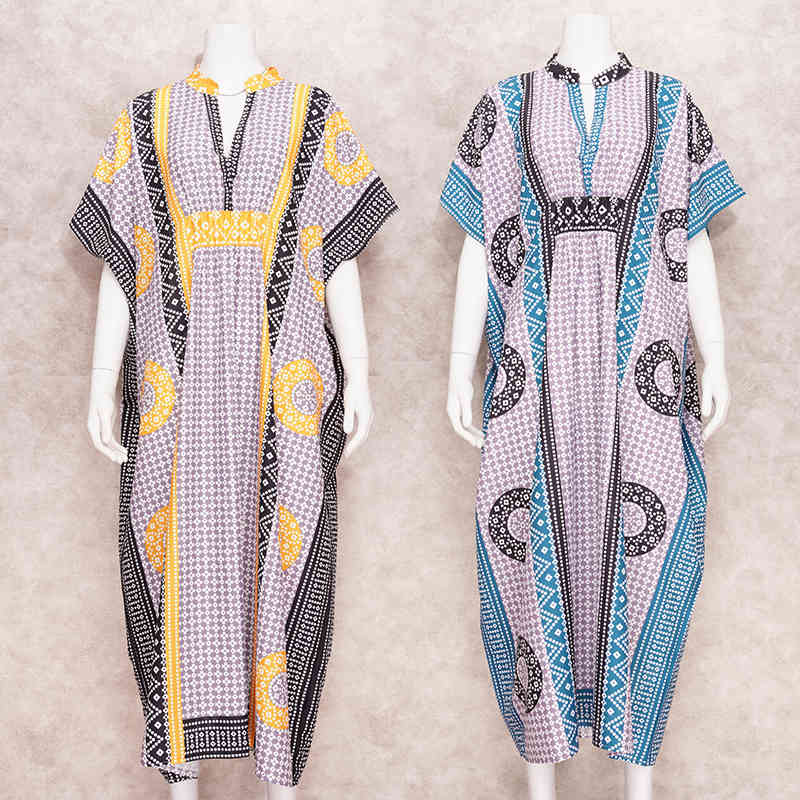 Bohemian Women Summer Beach Dress Swim Wear Cover Up Polyester Tunic Sexy V-Neck Robe Caftan Bikini Cover-ups pareo Q927 210420