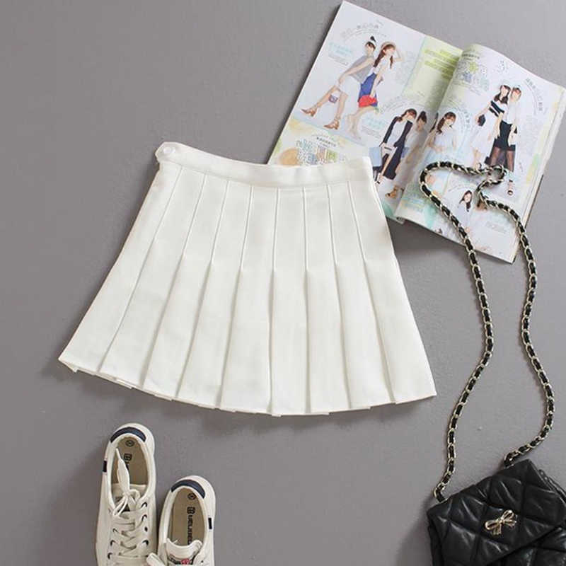 Casual Solid Mini half-length pleated skirts for women plus size high-waist is thin and anti-empty A-line mini 210621