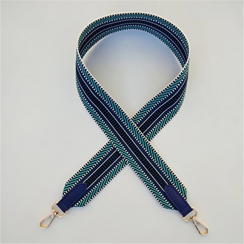 Colored Women Leather Belt Bag Accessories Rainbow Fabric Adjustable Bags Strap Handbag Nylon Shoulder Handles