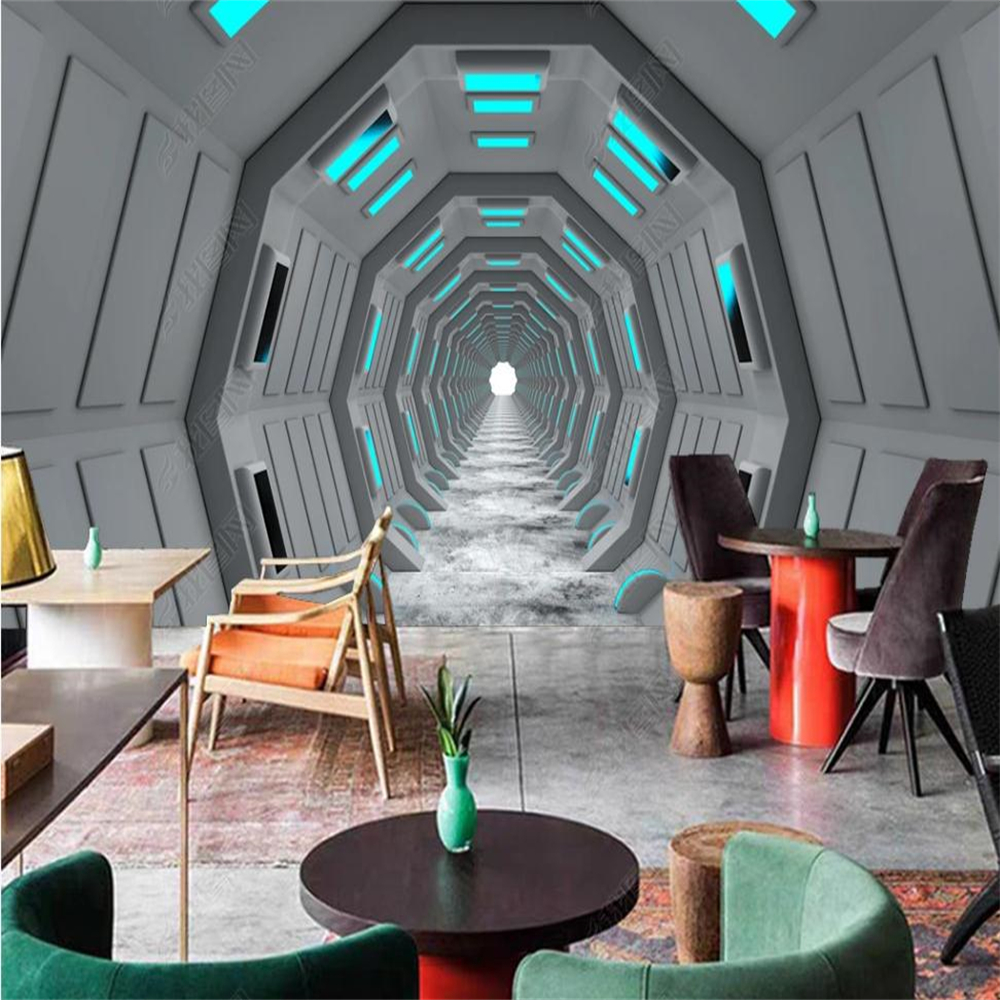Modern technology sense corridor background wall 3d murals wallpaper for living room