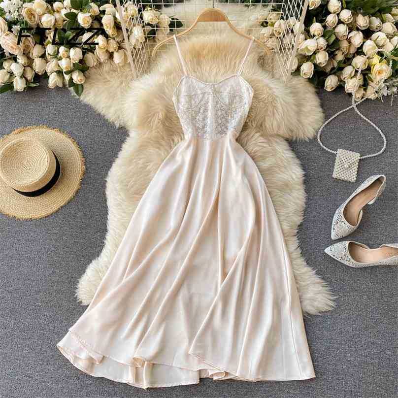 Women Elegant Patchwork Dress Summer V Neck Embroidery Sexy Party Dresses Woman Backless A Line Vintage Long Robe Vestidos 210525, Apricot 
Women Elegant Patchwork Dress Summer V Neck Embroidery Sexy Party Dresses Woman Backless A Line Vintage Long Robe Vestidos 210525, Apricot