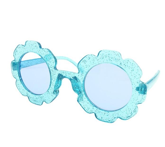 2021 Sun Flower Kids Sunglasses Cute Round Shape Baby Sunglass sparkling Bling Flowers Children Eyeglasses M024 Z260305