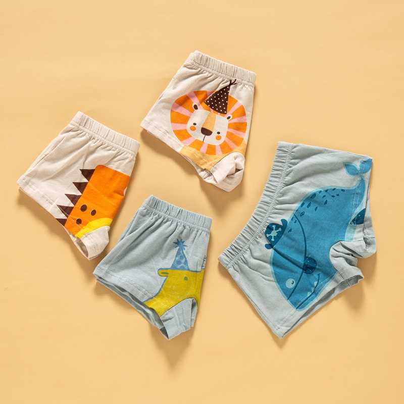 4-Pack Baby / Toddler Boy Animal Print Underpants 210528