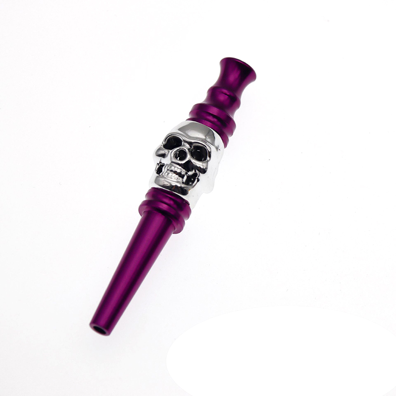 Creative Skull Pipe Straight Metal Pipe Cigarette Holder Household Smoking Accessories 77MM
