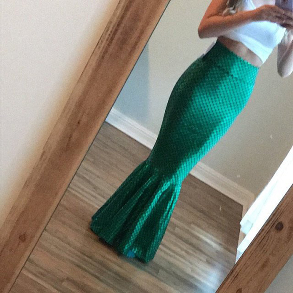 Women Skirt High Waist Mermaid Sexy Fishtail Maxi Slim Thin Hip Long s Summer Plus Size Fashion 210513