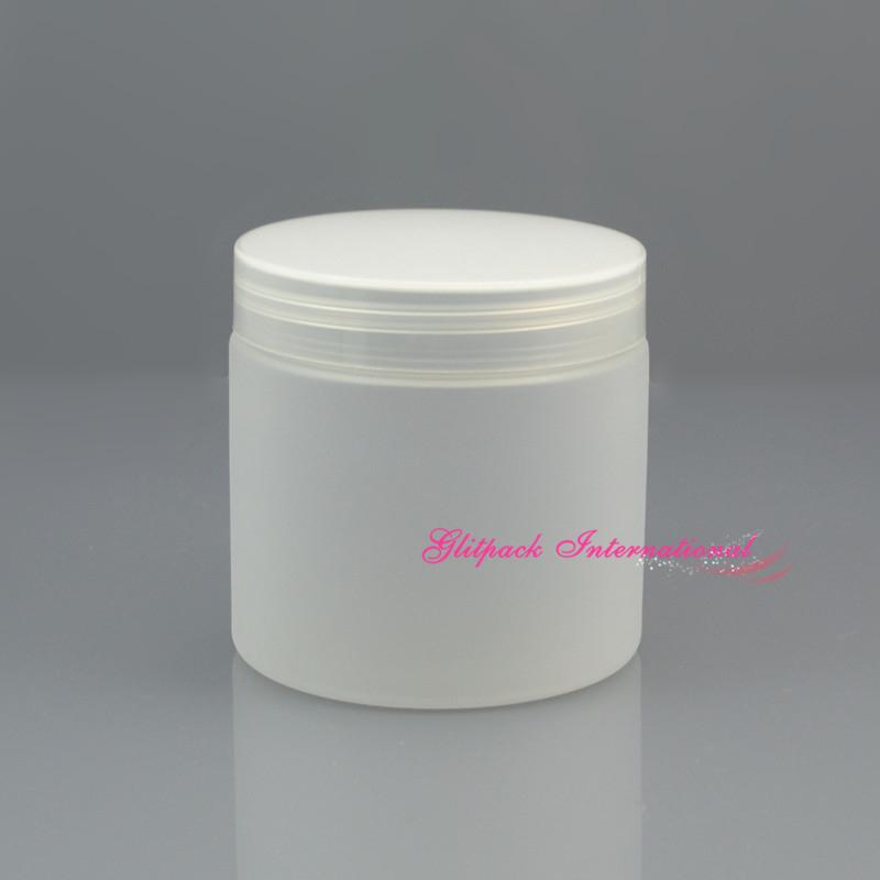 40pcs/lot 200g Straight Sided Plastic Jars Frosted Wide Mouth With PET Cap Air Tight Cosmetic Container 200ml Bath Salt Jar Storage Bottles