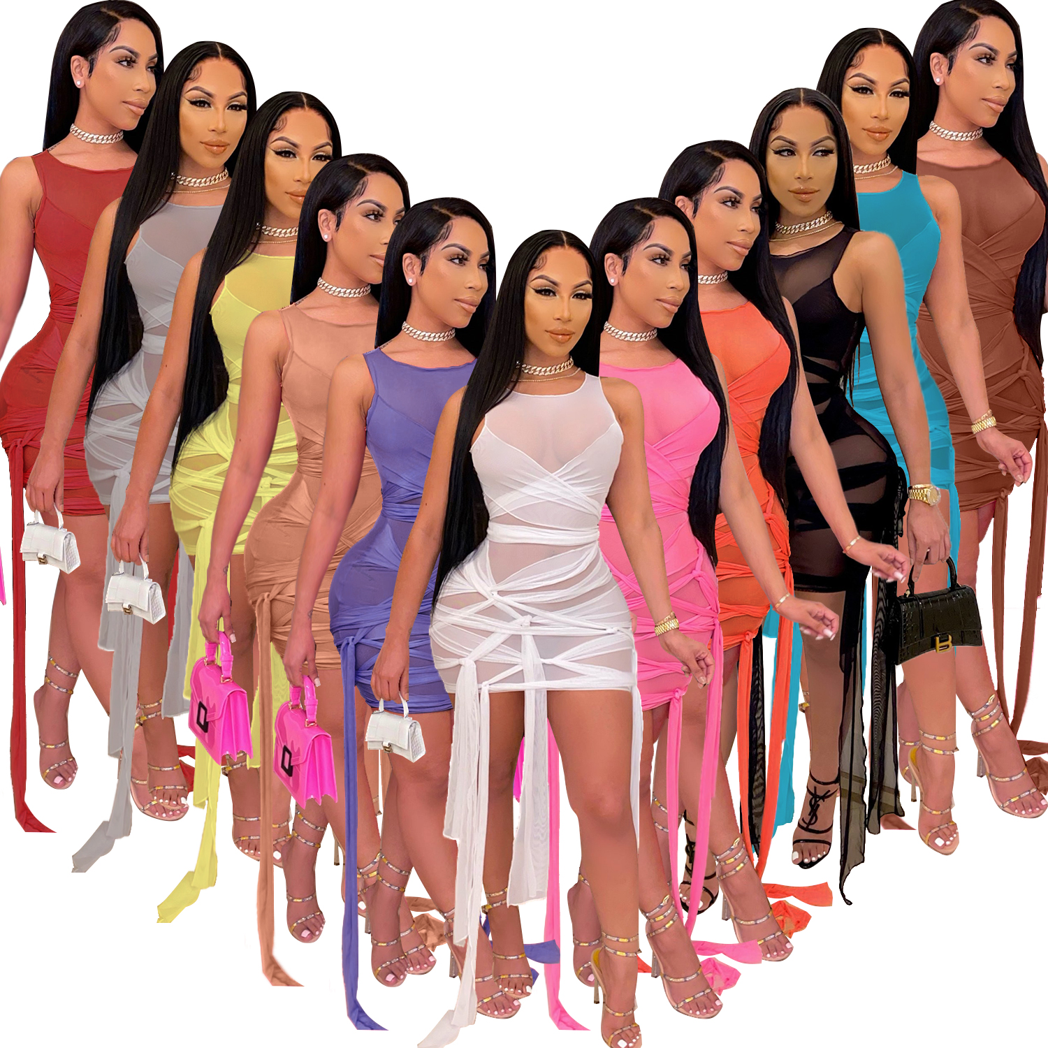 RT Sexy Women Bandage Dresses Sleeveless Gauze Bandages Transparent Bodycon Mini Dress High Elasticity High Street Outdoor Wear, Camel
RT Sexy Women Bandage Dresses Sleeveless Gauze Bandages Transparent Bodycon Mini Dress High Elasticity High Street Outdoor Wear, Camel