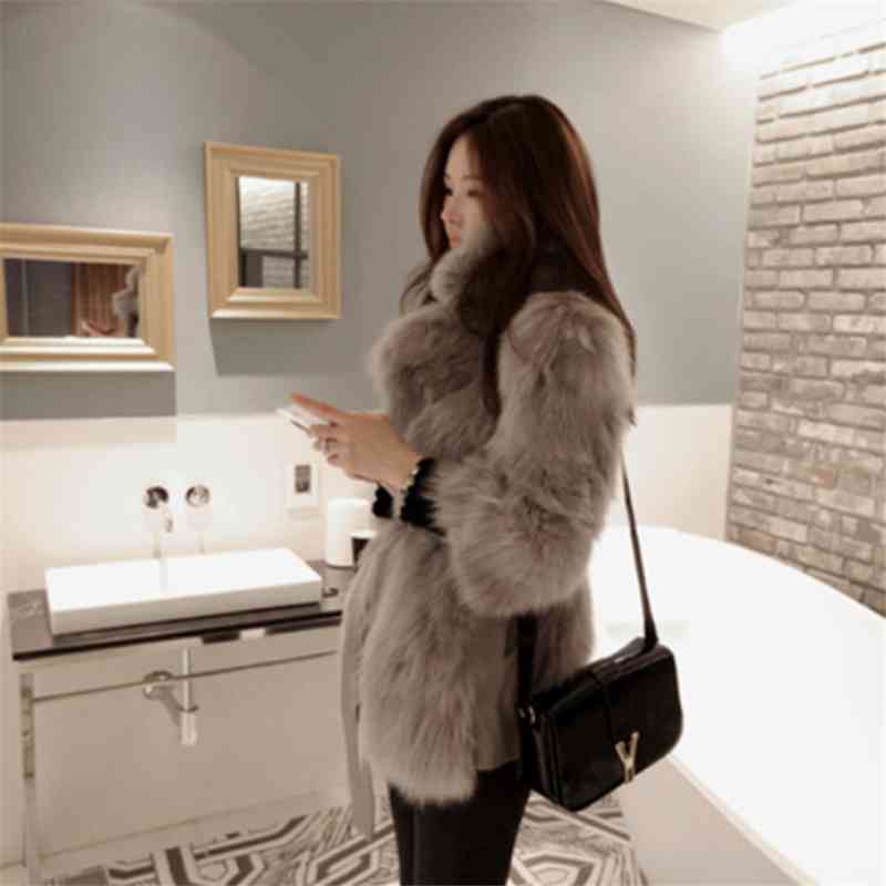 Fur Coat Women Winter Warm Cardigan with Vest White Plus Size Long Faux Jacket Female Korean Fluffy Teddy 210428