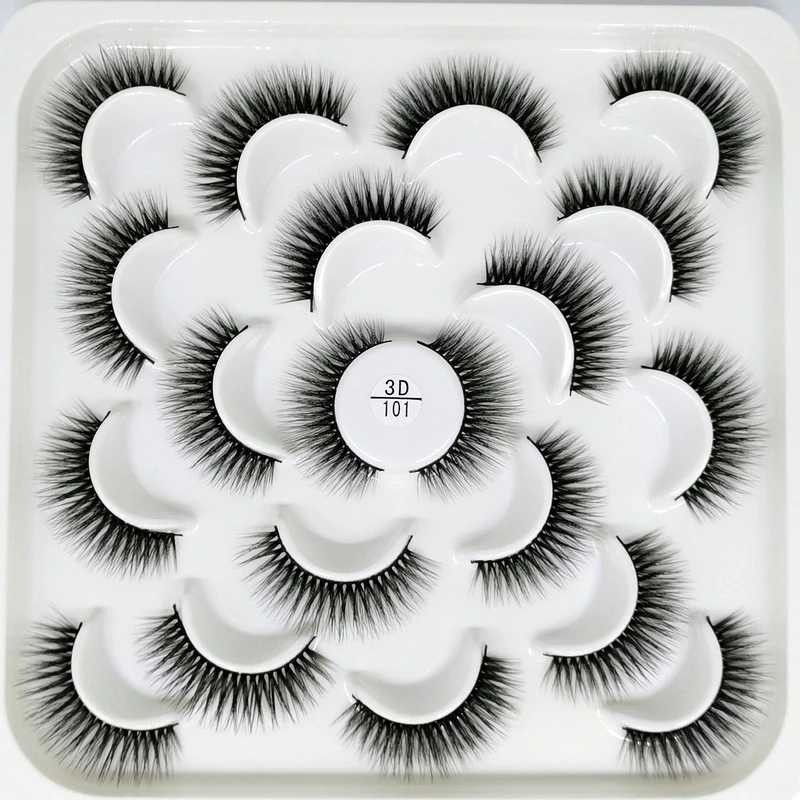 10 Pairs False Eyelashes Natural Long 3D Black Full Strip Lashes Wispy Thick Eyelash Extension Beauty Make up In Bulk