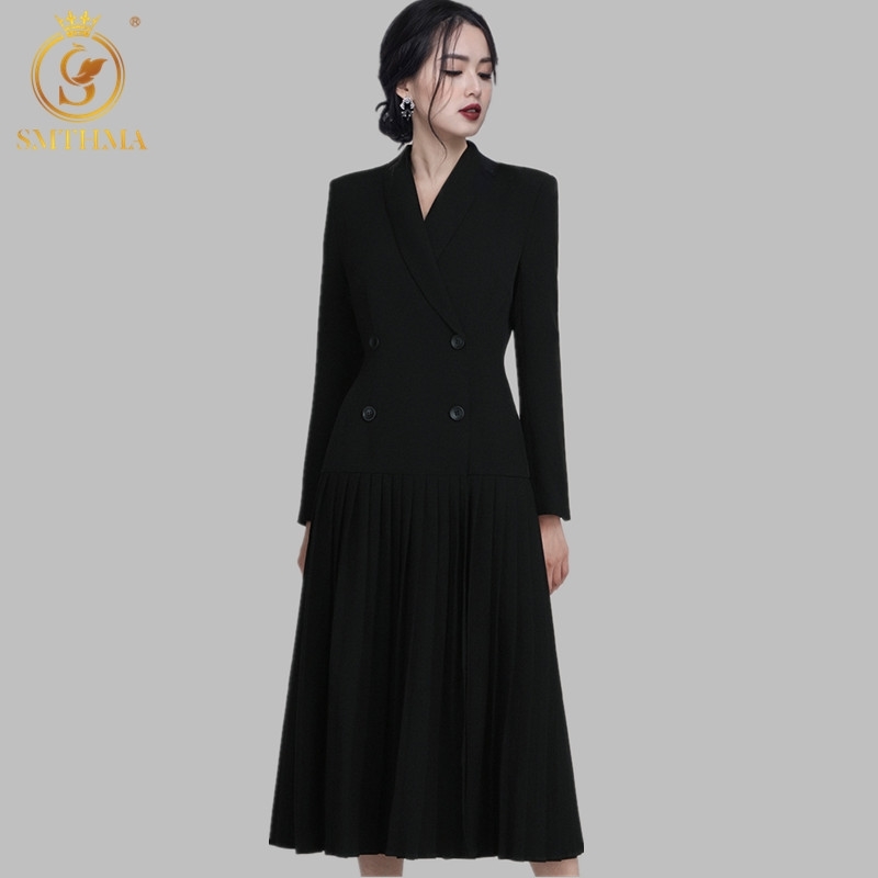 Black Single-Breasted Pleated Long Dresses Women Winter Notched Neck Suits Sleeve OL Vestidos 210520, Photo color
Black Single-Breasted Pleated Long Dresses Women Winter Notched Neck Suits Sleeve OL Vestidos 210520, Photo color