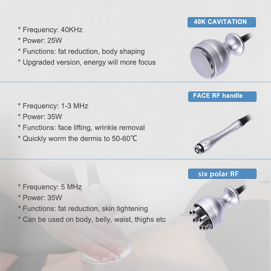 6 in 1 Rf Cavitation 40K Vacuum Beauty Machine To Lose Weight S Shape Lipo Laser Pads Portable S Shape Slimming Machine
