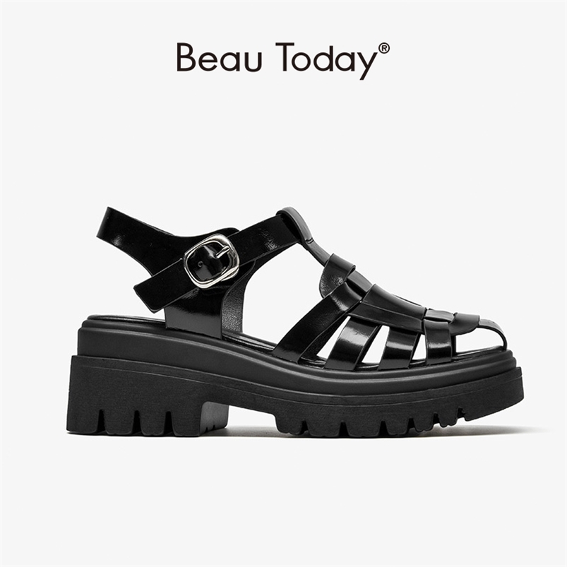 BeauToday Gladiator Sandals Platform Women Cow Leather Woven Design T-Strap Wedges Retro Summer Ladies Shoes Handmade 38174 210521, Black
BeauToday Gladiator Sandals Platform Women Cow Leather Woven Design T-Strap Wedges Retro Summer Ladies Shoes Handmade 38174 210521, Black