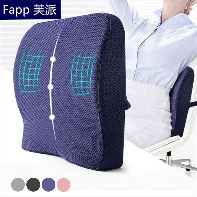 Table dual purpose memory cotton office chair car backrest cushion waist pillow core, Black