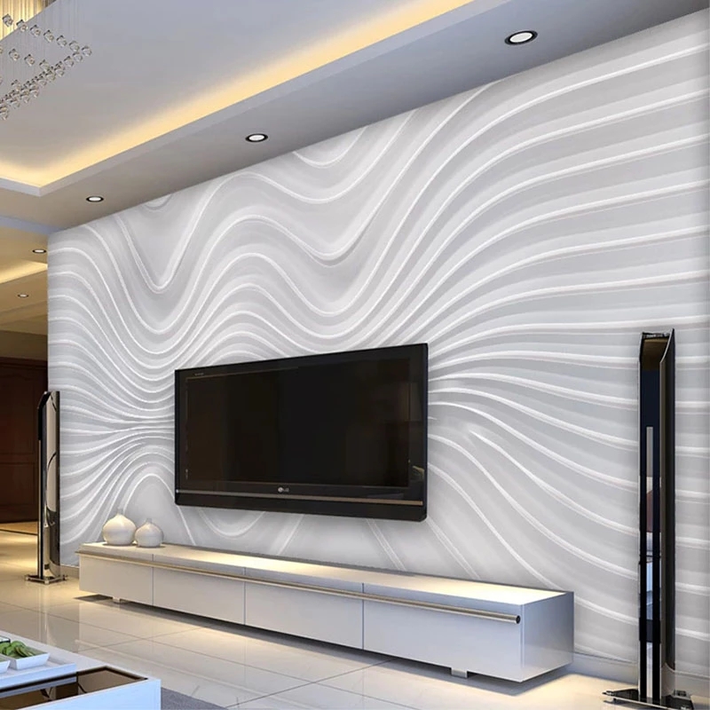 Custom Size Murals Modern Simple Stereo Abstract Curves Line Wallpaper Living Room TV Sofa Hotel Background Wall