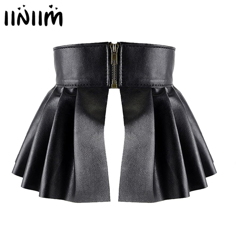 Womens Ladies Sexy Skirts Faux Leather Pleated Split Embellished Studded A-Line Mini Skirt for Parties Clubwear 210619