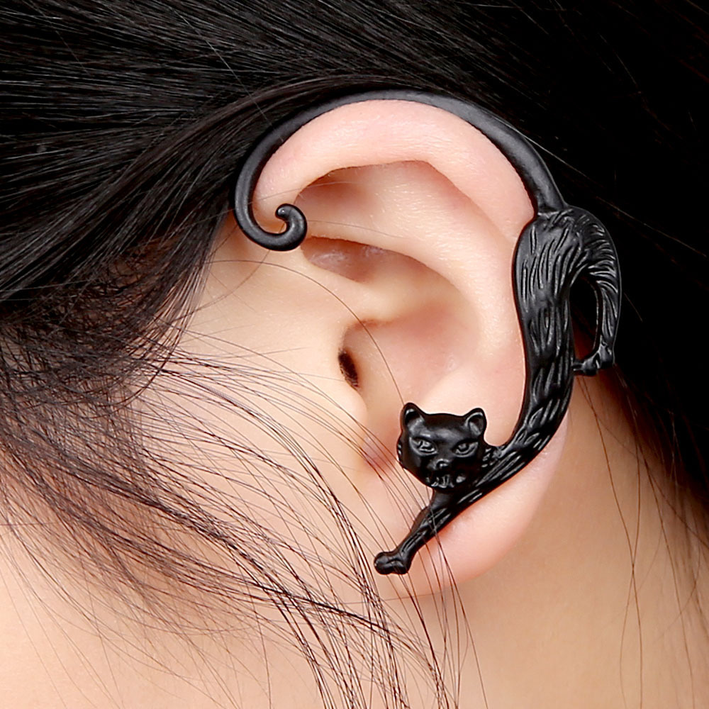 Gothic Punk Rock Cat Bite Ear Wrap Cuff Earrings For Women Fashion Voluptuous Kitten Cuff Earrings 1pc, Silver
Gothic Punk Rock Cat Bite Ear Wrap Cuff Earrings For Women Fashion Voluptuous Kitten Cuff Earrings 1pc, Silver