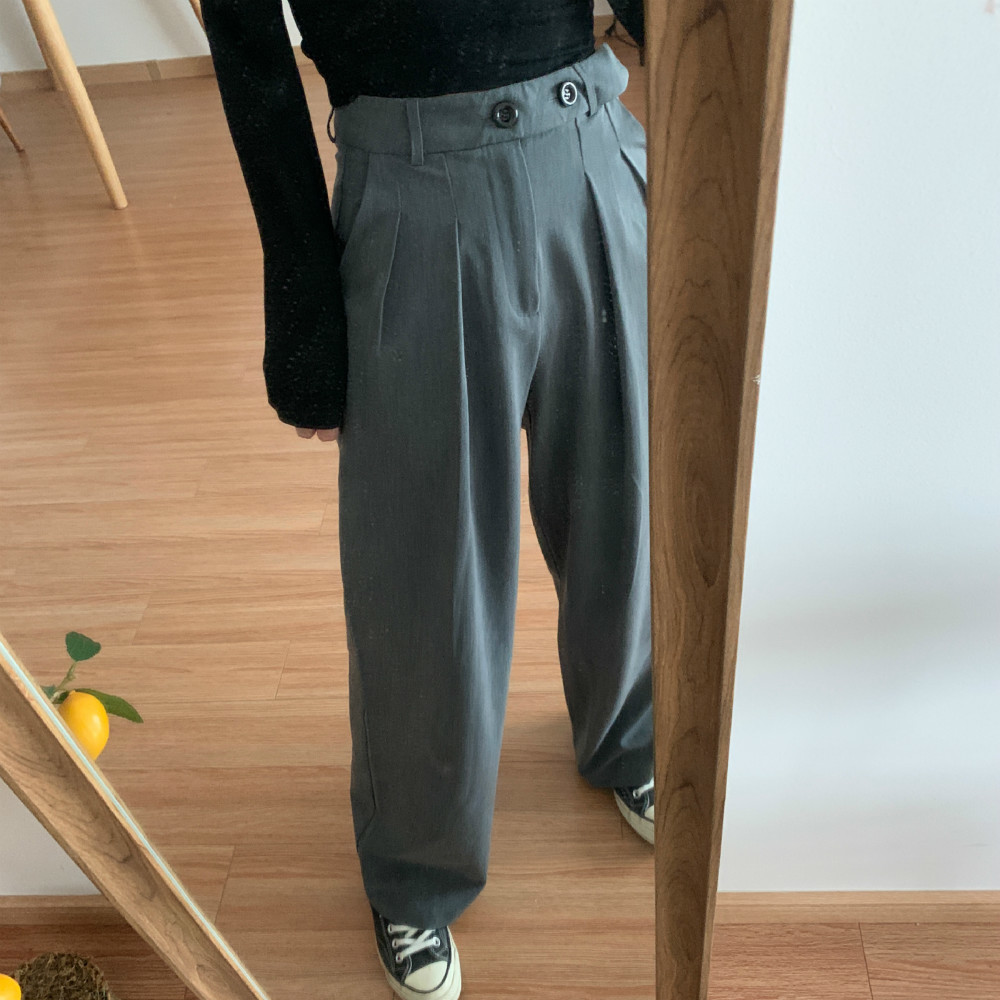 Summer High Waist Female Suit Pants Streetwear Ladies Loose Trousers Plus Size Women Floor-length Wide Leg 210514