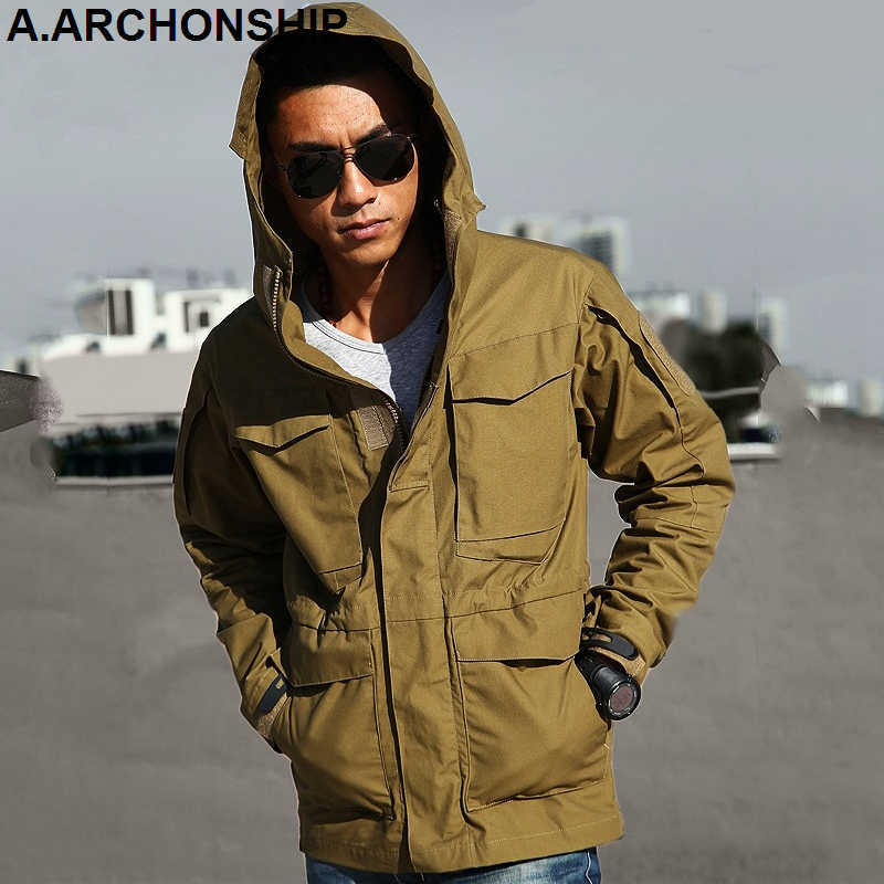 M65 UK US Army Clothes Windbreaker Military Field Jackets Mens Winter/Autumn Waterproof Flight Pilot Coat Hoodie Three colors 210818