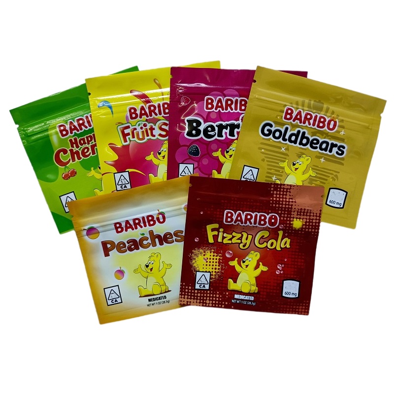 Baribo Pouch Edibles Bag Sour Packing Dry Flower Packaging Mylar Bags Goldbears Resealable Zipper Smell Proof Package cherries Fruit salad Cola
Baribo Pouch Edibles Bag Sour Packing Dry Flower Packaging Mylar Bags Goldbears Resealable Zipper Smell Proof Package cherries Fruit salad Cola