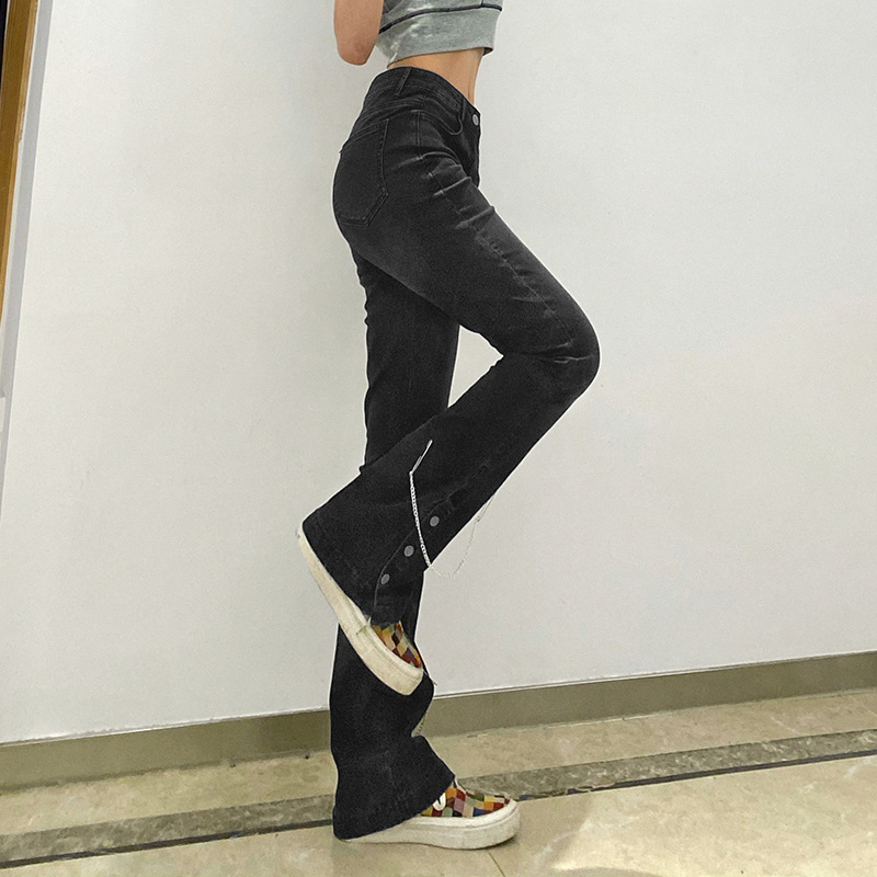 Jeans Woman High Waist Female Flare Pants Straight Loose Black Mom Fashion Baggy Jean Women Trousers 210524
