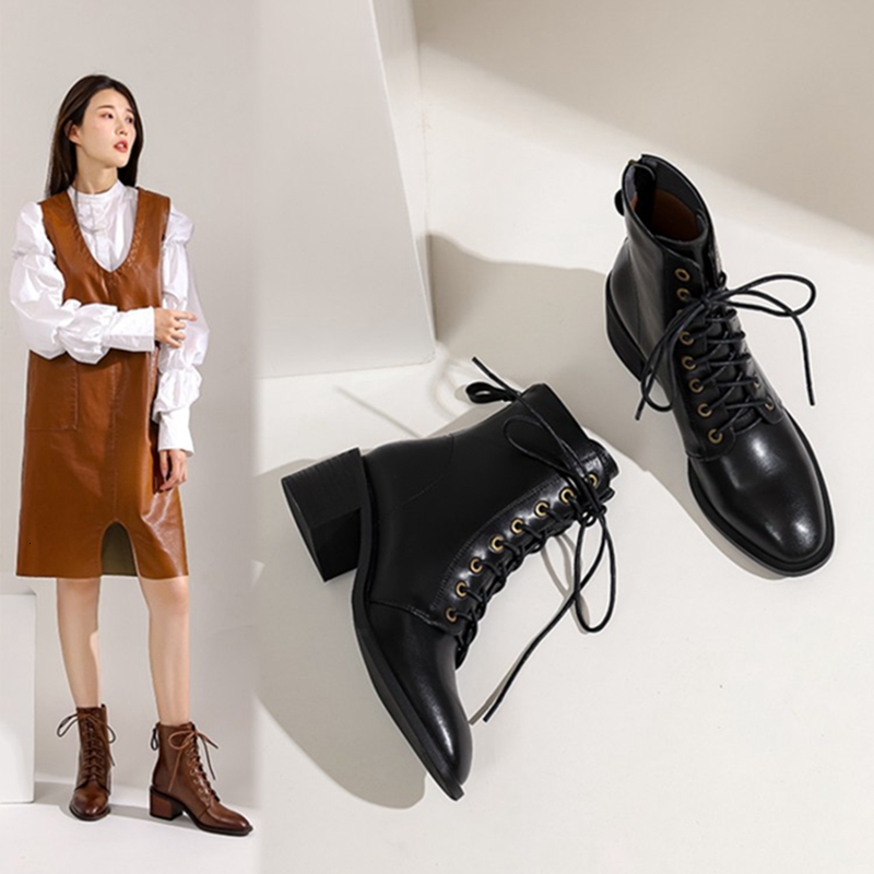 boots 2021 fall/winter women shoes square toe chunky split leather lace up solid plus size modern dl5b, Black
boots 2021 fall/winter women shoes square toe chunky split leather lace up solid plus size modern dl5b, Black