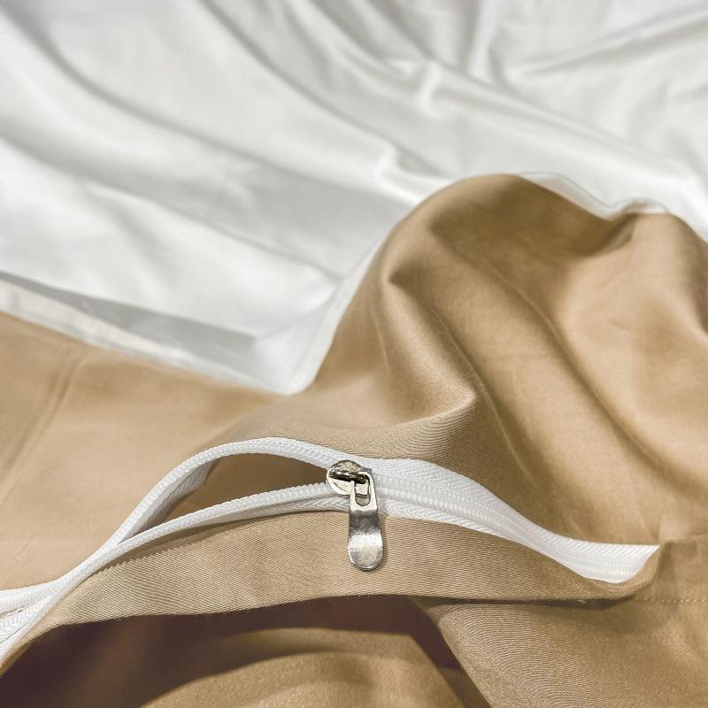 4pcs Solid Color Bedding Set Cotton Sheets For Bed Linen Embroidery Duvet Cover Quality And Pillowcases Sets