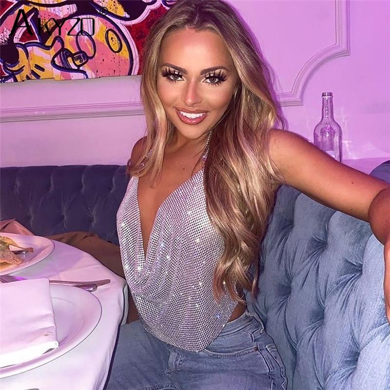 Women's Tanks & Camis Sexy Crystal Body Chain Long Choker Necklaces Crop Top Rhinestone Sequin Metallic Mesh Nightclub Sparkly Halter Tank, Black
Women's Tanks & Camis Sexy Crystal Body Chain Long Choker Necklaces Crop Top Rhinestone Sequin Metallic Mesh Nightclub Sparkly Halter Tank, Black