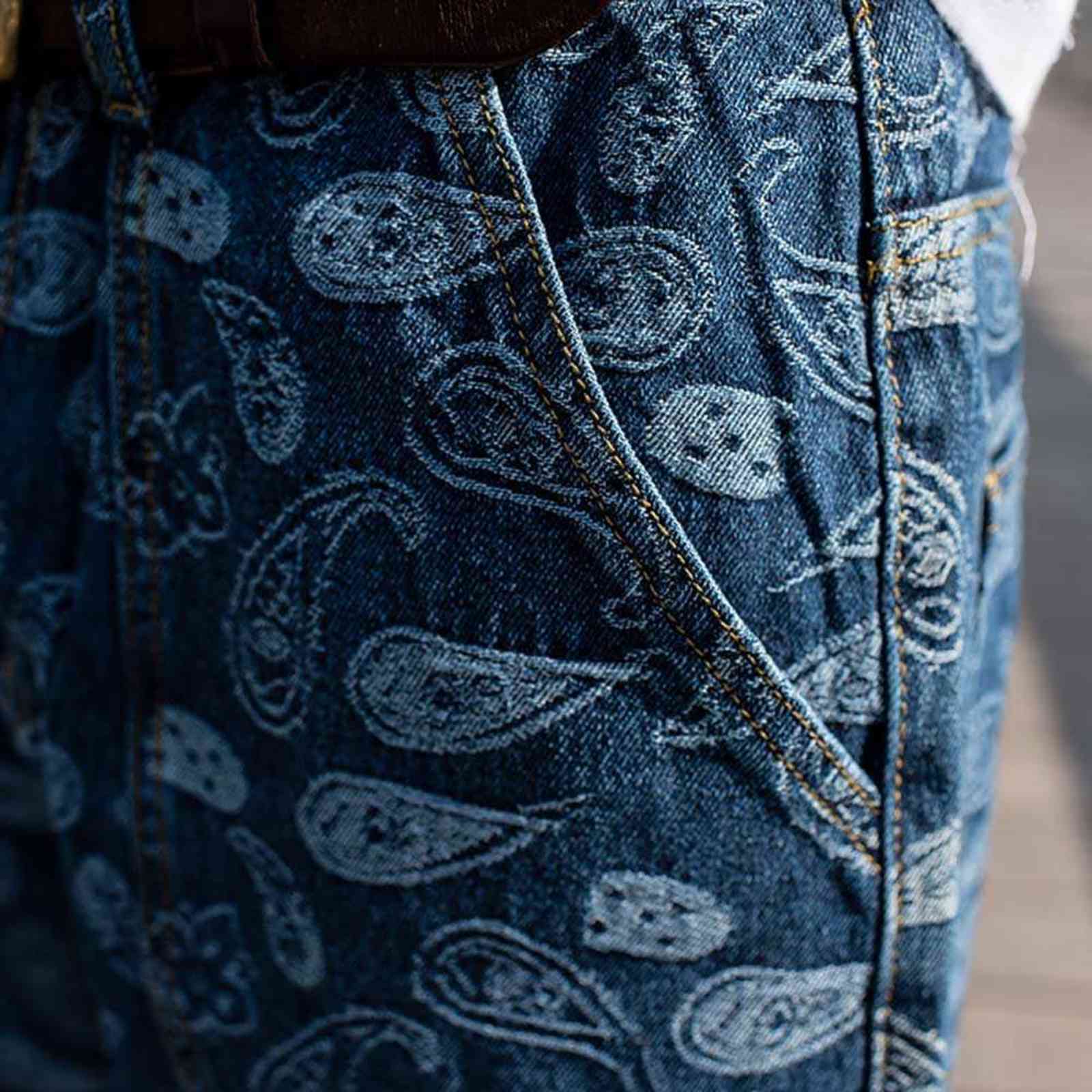 Trendy Men Plus Size Jeans Loose Baggy Casual Denim Pants Straight Trousers Hiphop Harem Streetwear Clothing 211108