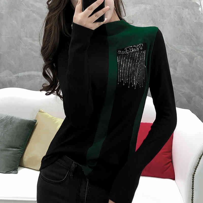 poleras mujer de moda long sleeve shirt women tee femme clothes stranger things t Patchwork 7557 50 210427