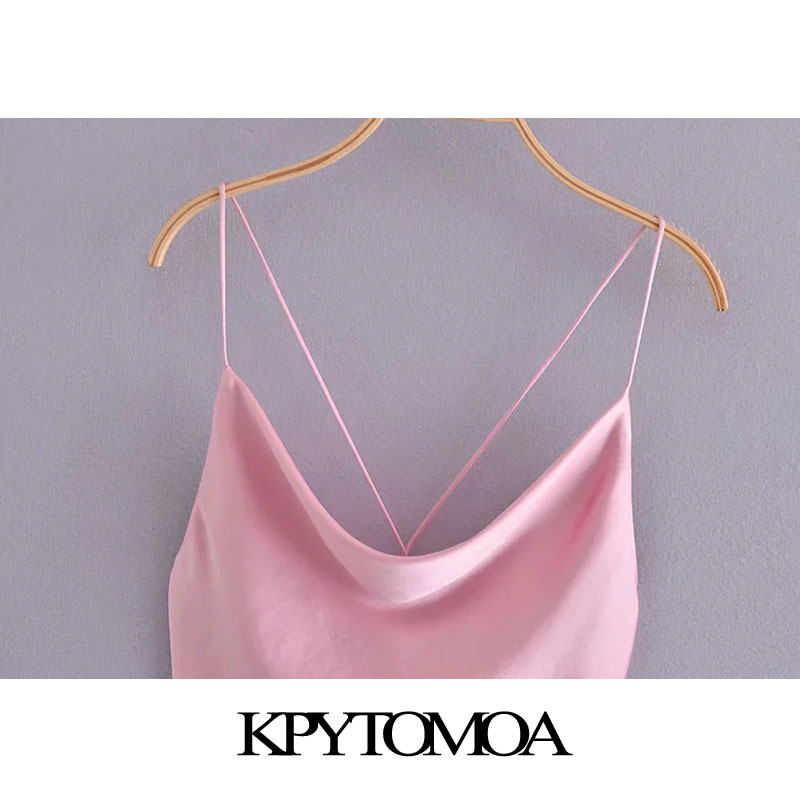 Women Sexy Fashion With Tied Soft Touch Cropped Tank Tops Backless Cross Thin Straps Female Camis Mujer 210420