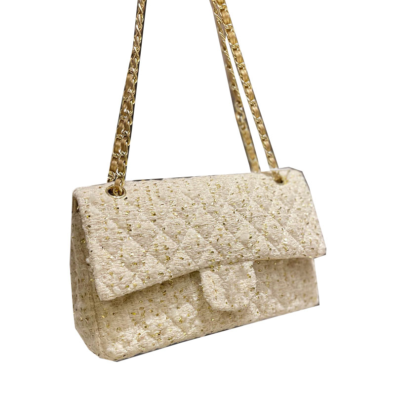 Womens 25CM Tweed Classic Double Flap Bags Quilted Matelasse Chain Crossbody Shoulder Luxury Designer Multi Pochette Large Capacity Handbags
Womens 25CM Tweed Classic Double Flap Bags Quilted Matelasse Chain Crossbody Shoulder Luxury Designer Multi Pochette Large Capacity Handbags