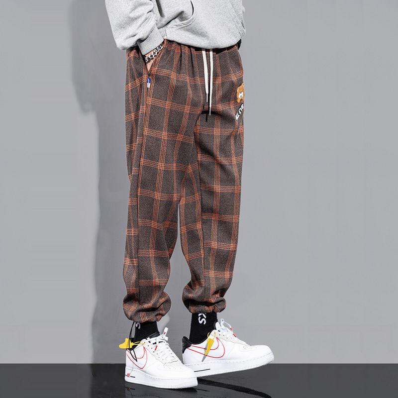 Men's Pants Men Summer Plaid Jogger Casual Checked Trousers Fashion Streetwear Sweatpants Hip Hop Blue Checkered Sports