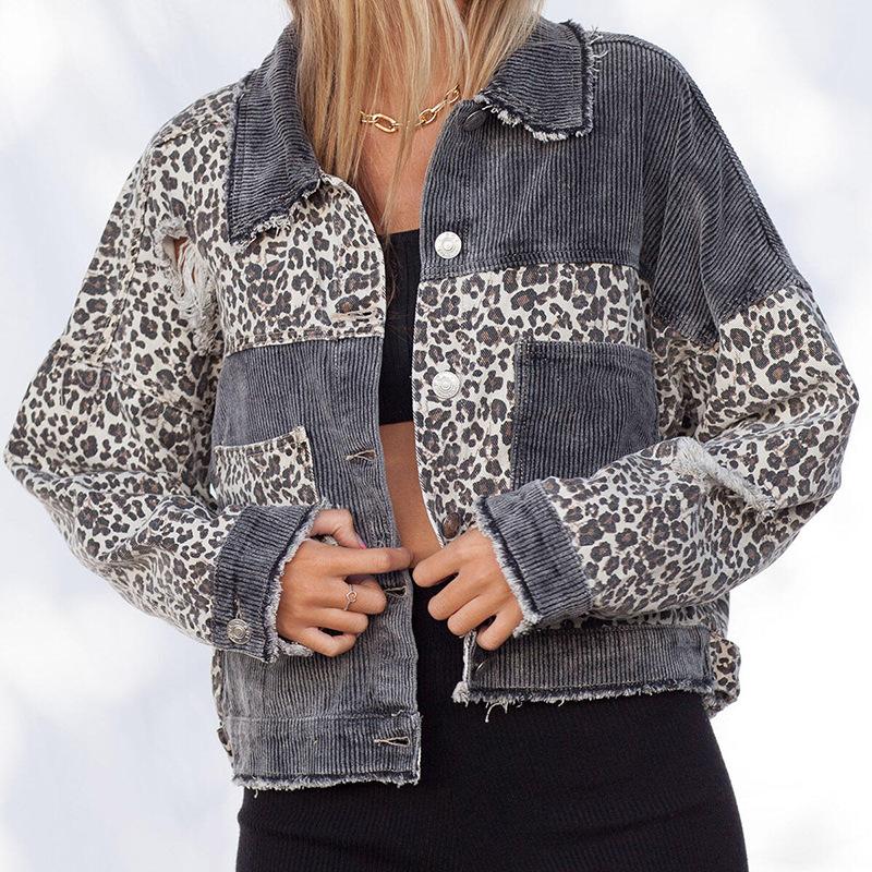 Women's Jackets Winter Jacket 2021 Women Leopard Stitched Corduroy With Holes Cowboy, Black;brown
Women's Jackets Winter Jacket 2021 Women Leopard Stitched Corduroy With Holes Cowboy, Black;brown