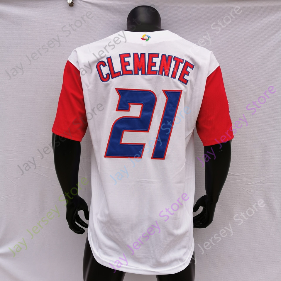 21 Roberto Clemente Retro Jersey Grey Pinstripe Puerto Rico Yellow Retro Hemp-grey 21 Flag Hall Of Fame Patch Black Santurce Crabbers White Pullover