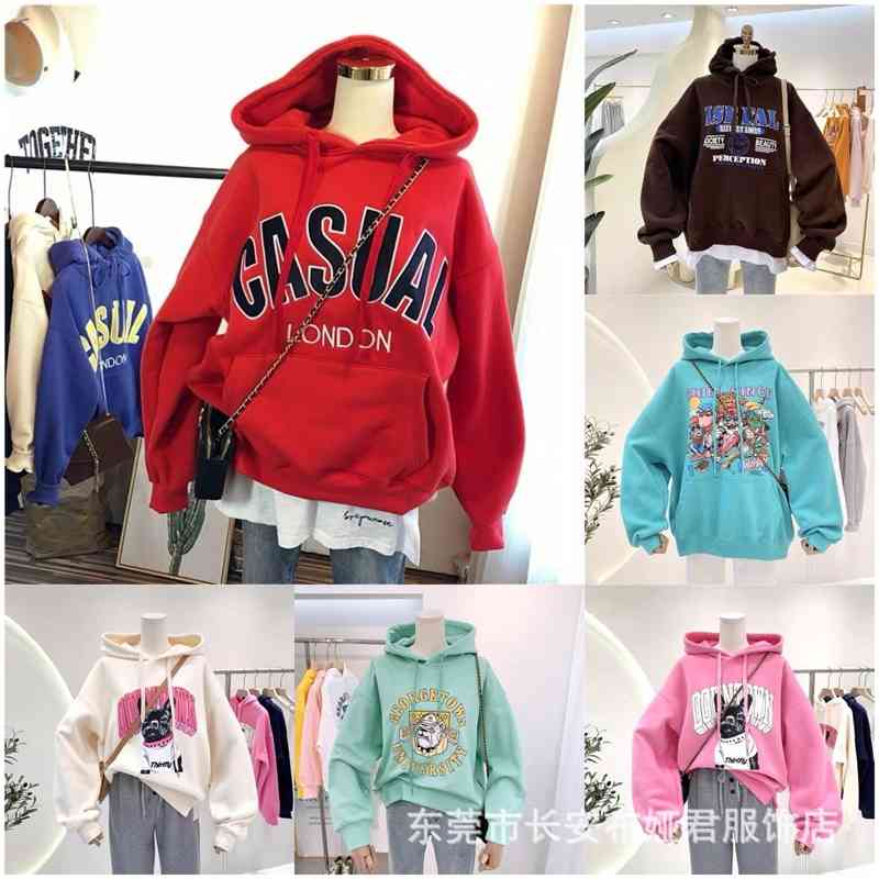 Autumn and winter new loose hooded sweater Korean version ins Plush thickened women's wear, Black
Autumn and winter new loose hooded sweater Korean version ins Plush thickened women's wear, Black