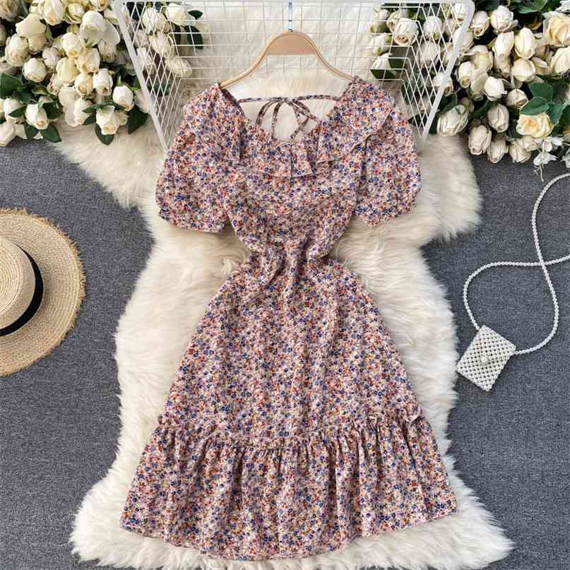 Korean Fashion Women's Summer Dress Ruffles O-neck Short Sleeve Floral Print A-line Casual Chiffon 210603, 01
Korean Fashion Women's Summer Dress Ruffles O-neck Short Sleeve Floral Print A-line Casual Chiffon 210603, 01