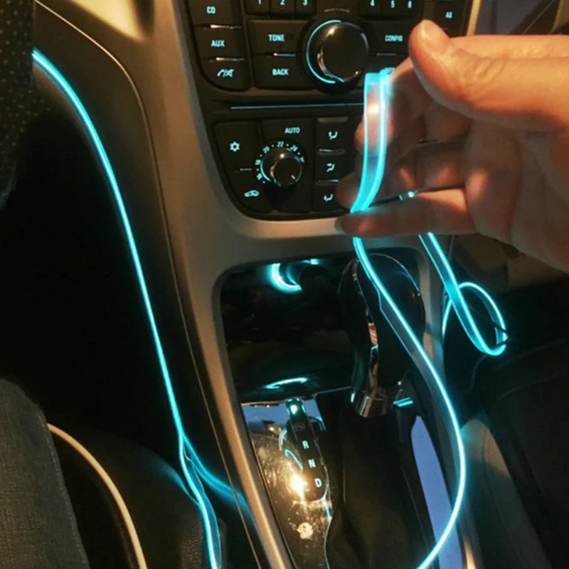 MOTOCOVERS 5m Car Interior Accessories Atmosphere Lamp EL Cold Light Line With USB DIY Decorative Dashboard Console Auto LED Ambient Lights от DHgate WW