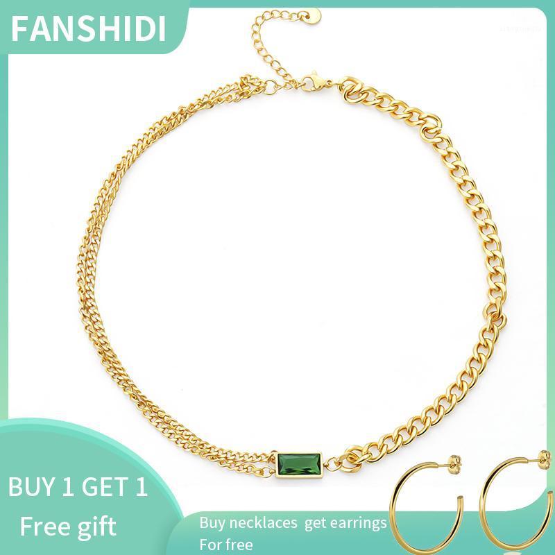 Pendant Necklaces FANSHIDI Square Green Zircon Stitching Necklace For Women Double-layer Choker Vintage Jewelry, Silver
Pendant Necklaces FANSHIDI Square Green Zircon Stitching Necklace For Women Double-layer Choker Vintage Jewelry, Silver