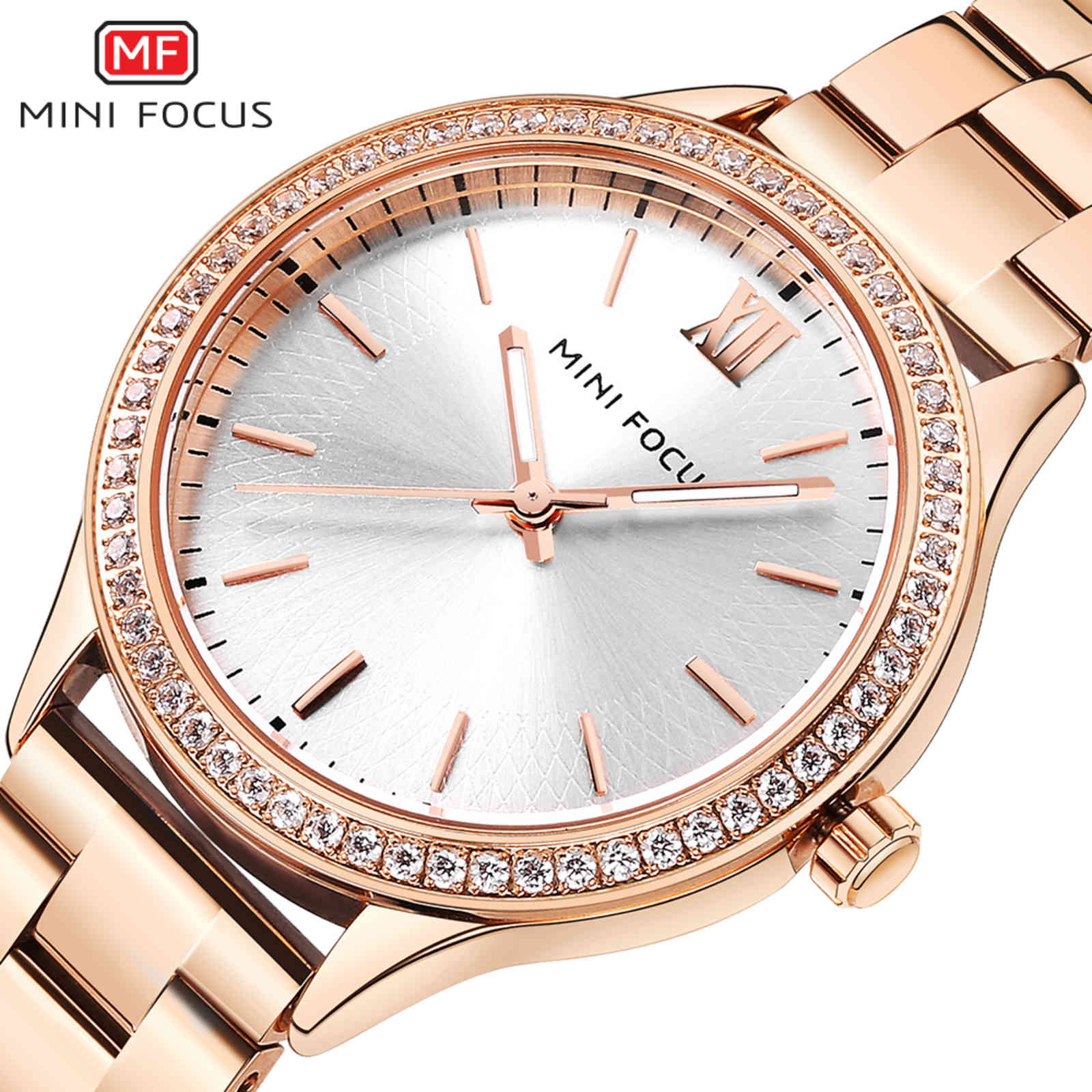 MINI FOCUS Royal Dress Elegant Laides Quartz Watch Stainless Steel Strap Crystal Iced Out Design Women Watches Top Brand Luxury, Silver
MINI FOCUS Royal Dress Elegant Laides Quartz Watch Stainless Steel Strap Crystal Iced Out Design Women Watches Top Brand Luxury, Silver