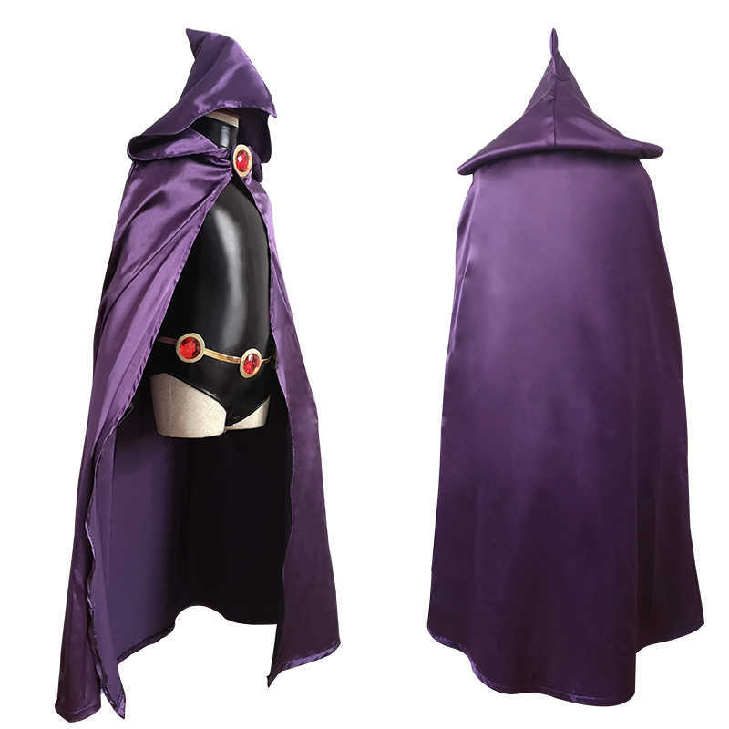 Adult Anime Titans Raven Cosplay Costumes Jumpsuits+Cloak+Belt Party Halloween Fancy Ball Suit Y0913