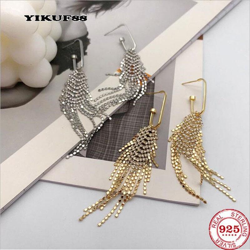 Stud YIKUF88 S925 Sterling Silver Needle Women Tassel Earrings Female Diamond Full Exaggerated Nightclub Tide Zircon, Golden;silver
Stud YIKUF88 S925 Sterling Silver Needle Women Tassel Earrings Female Diamond Full Exaggerated Nightclub Tide Zircon, Golden;silver