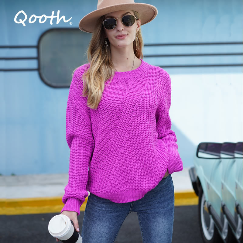 Qooth Sweater Women Loose Plain Color Long Sleeve Crochet Top Lovely Pullovers O neck Jumper Women QT339 210518, Yellow
Qooth Sweater Women Loose Plain Color Long Sleeve Crochet Top Lovely Pullovers O neck Jumper Women QT339 210518, Yellow