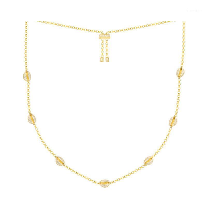 Sterling Silver Yellow Gold Color Toi Et Moi Conch Seashell Zircon Necklace Adjustable Choker Women Luxury Jewelry Chains
Sterling Silver Yellow Gold Color Toi Et Moi Conch Seashell Zircon Necklace Adjustable Choker Women Luxury Jewelry Chains